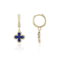 9ct Yellow Gold Lapis Drop Earrings
