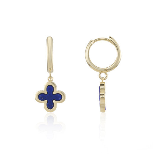9ct Yellow Gold Lapis Drop Earrings