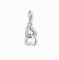 Interlocking Heart Charm with Cubic Zirconia
