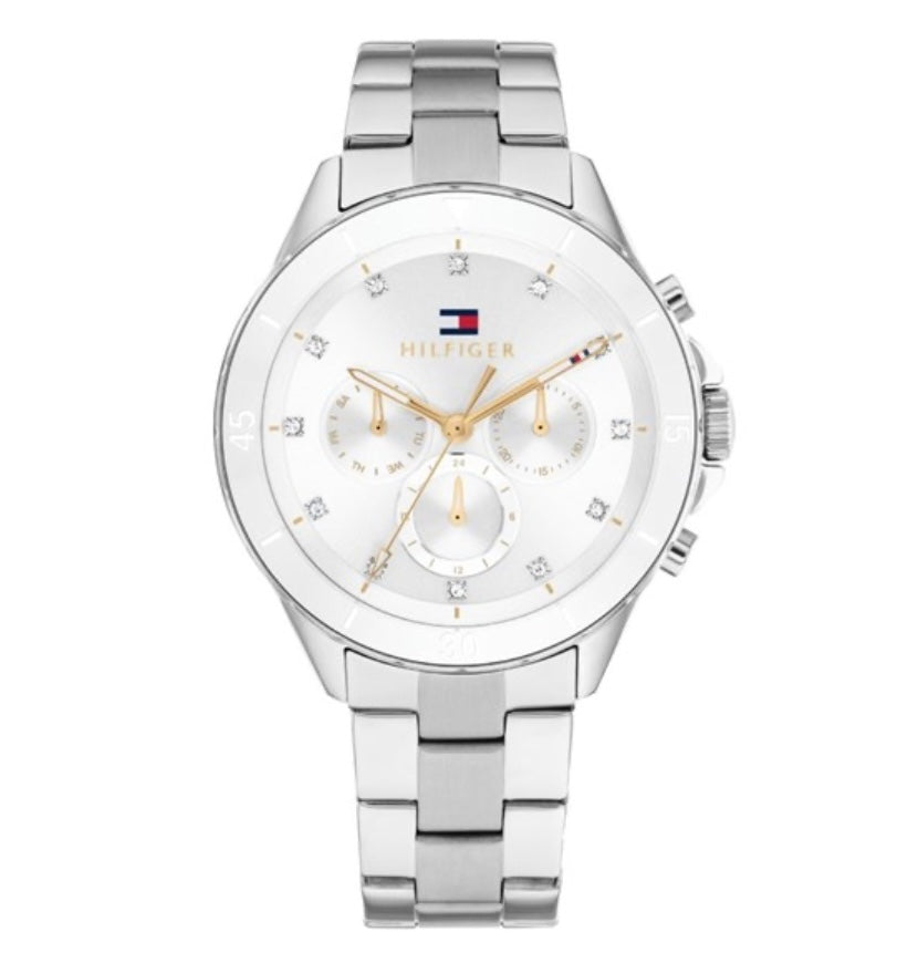 Mellie Watch with White Dial and Cubic Zirconia