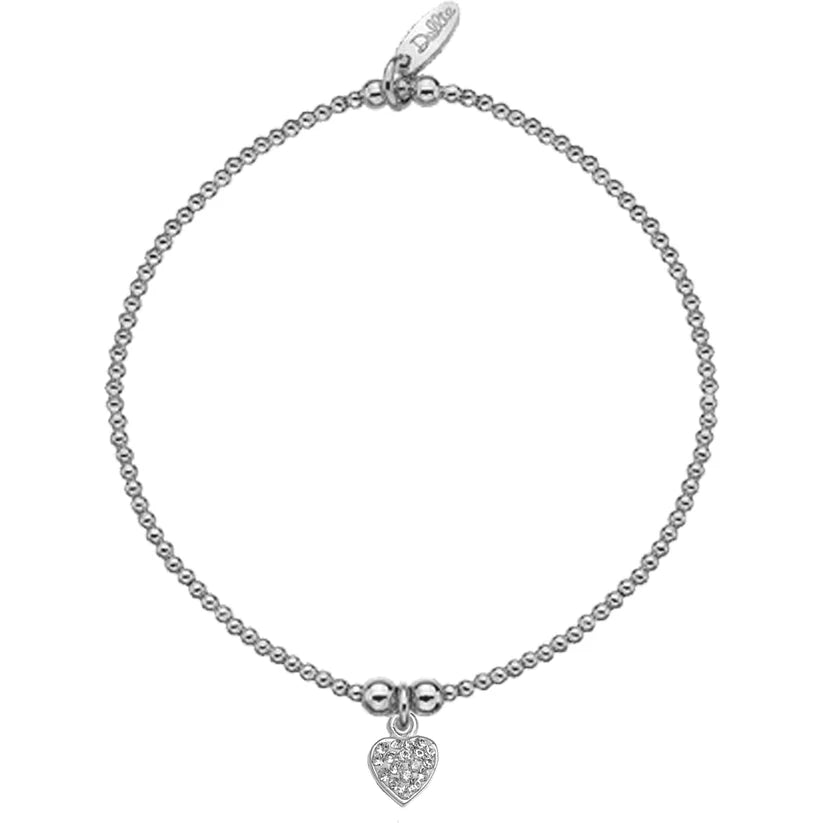 White Heart Sparkle Bracelet