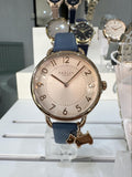 Cornflower Blue Leather Strap with Rose Gold 
