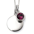 February Crystal Birthstone Silver Pendant
