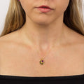 February Crystal Birthstone Gold Pendant