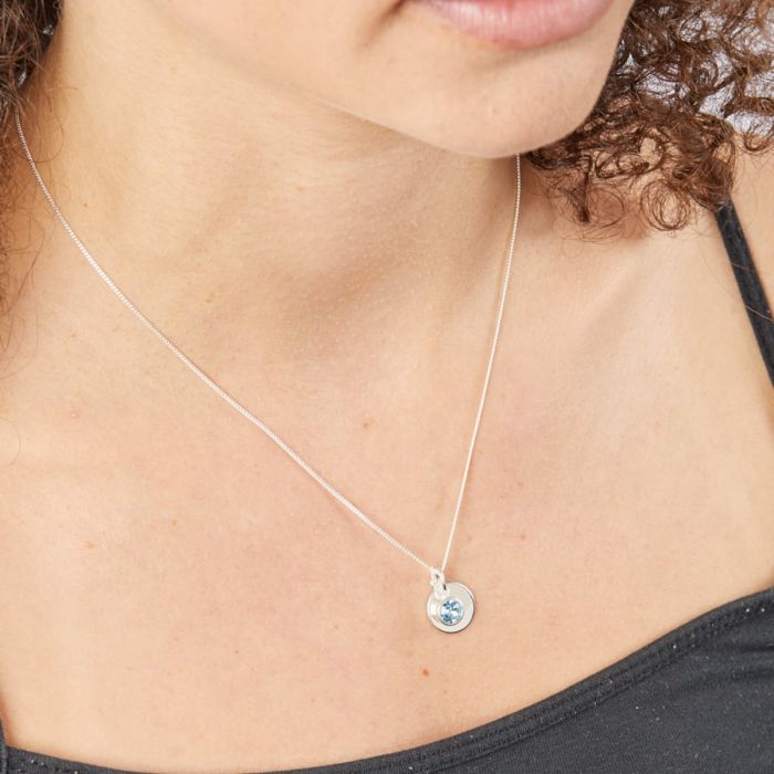 March Crystal Birthstone Pendant