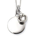 April Crystal Birthstone Silver Pendant