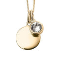 April Crystal Birthstone Gold Pendant