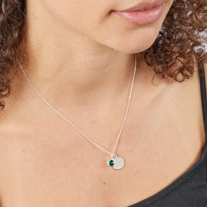 May Crystal Birthstone Silver Pendant