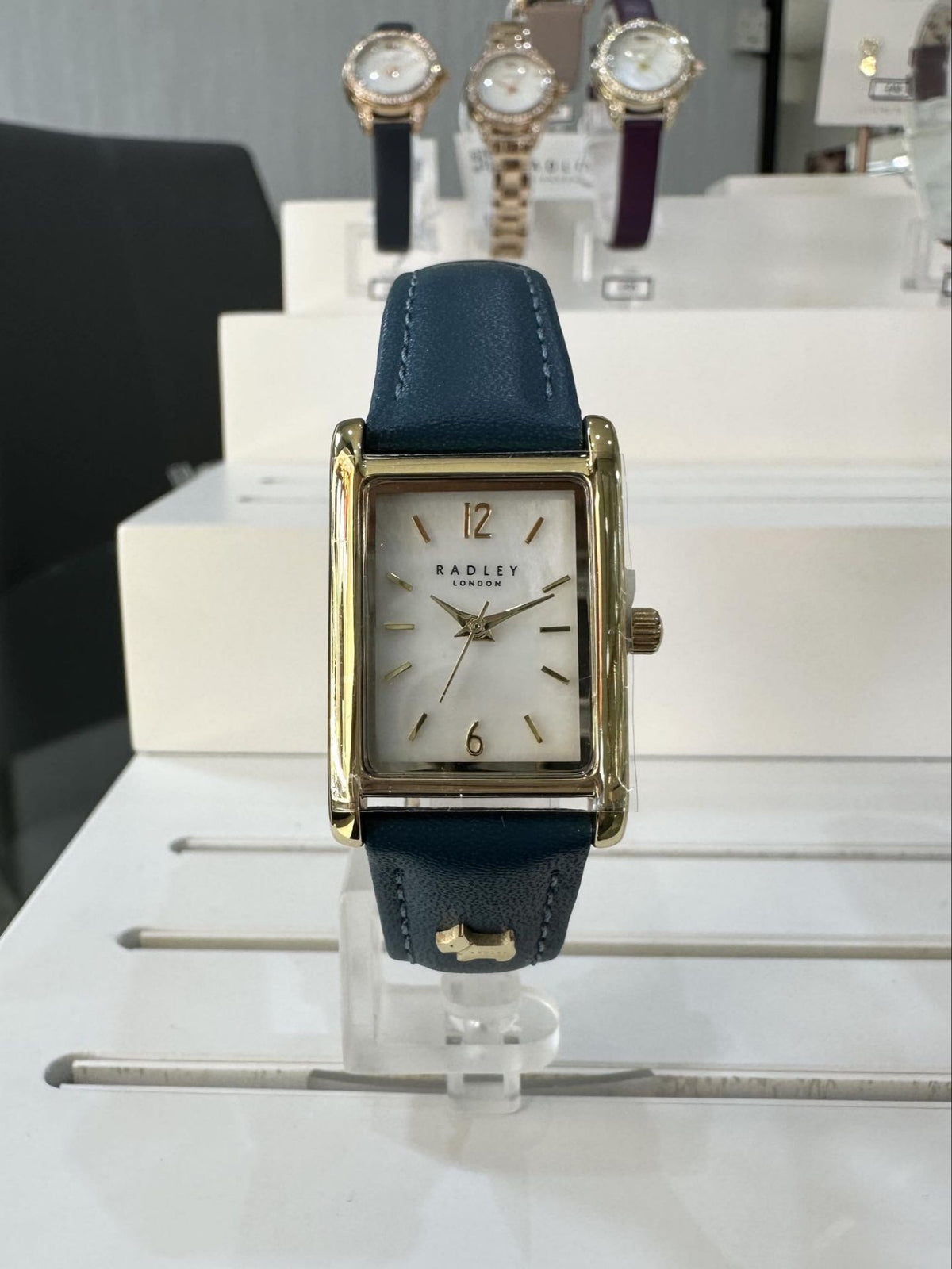 Rectangle Ladies Radley Watch with Blue Leather Strap