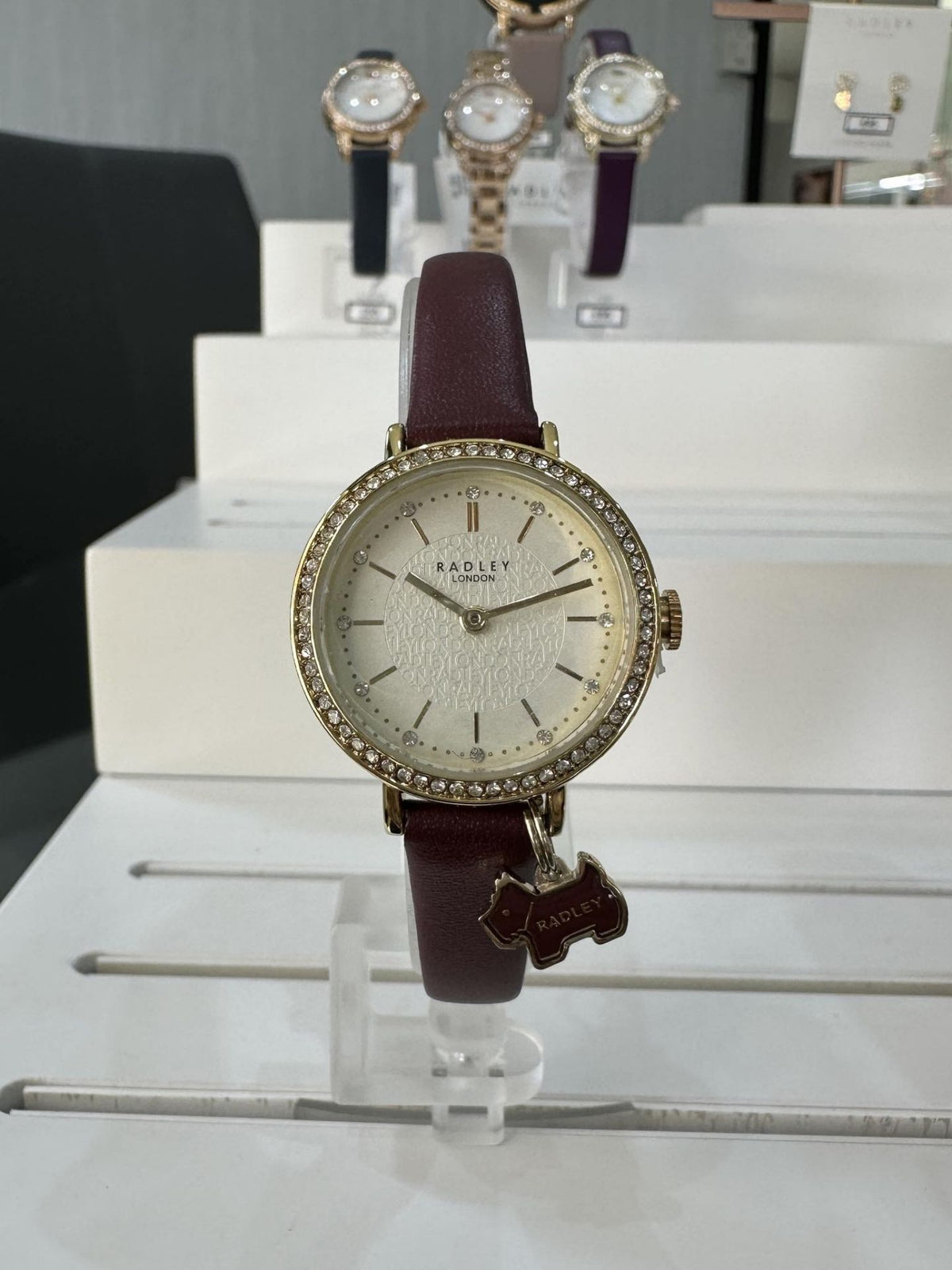 Gold Tone Radley Watch with Merlot Leather Strap 