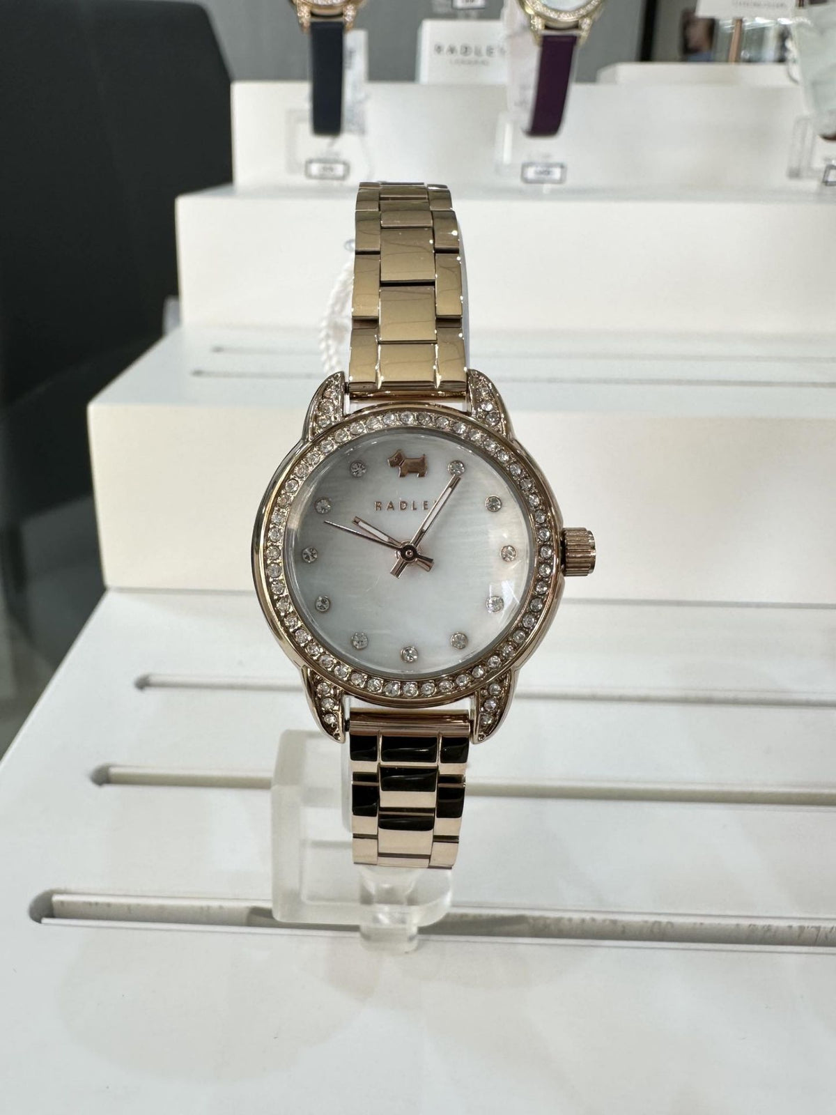 Rose Gold Watch with Cubic Zirconia