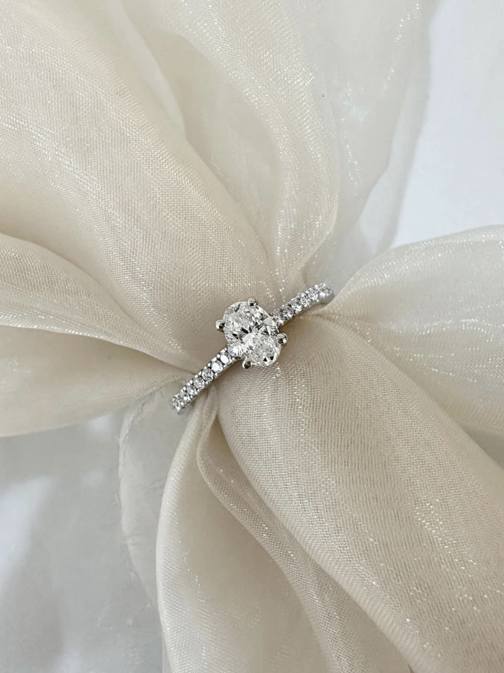 Platinum 0.55ct Oval Cut Diamond Solitaire 