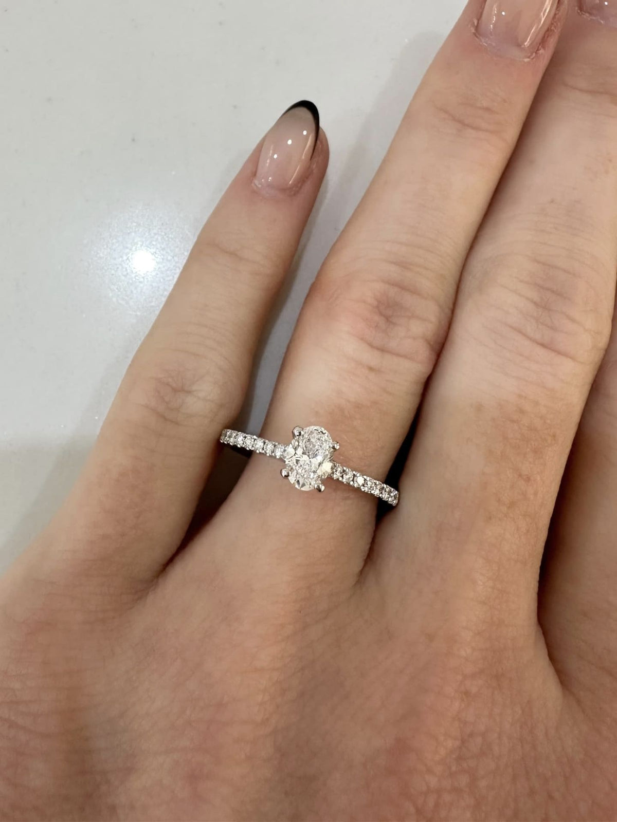 Platinum 0.55ct Oval Cut Diamond Solitaire 