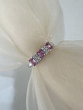 9ct White Gold Pink Sapphire and Diamond Ring