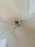 9ct White Gold Aquamarine and Diamond Ring
