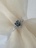 9ct White Gold Aquamarine and Diamond Ring 