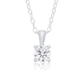 9ct White Gold Claw Set Diamond Necklace