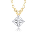9ct Yellow Gold Claw Set Diamond Necklace