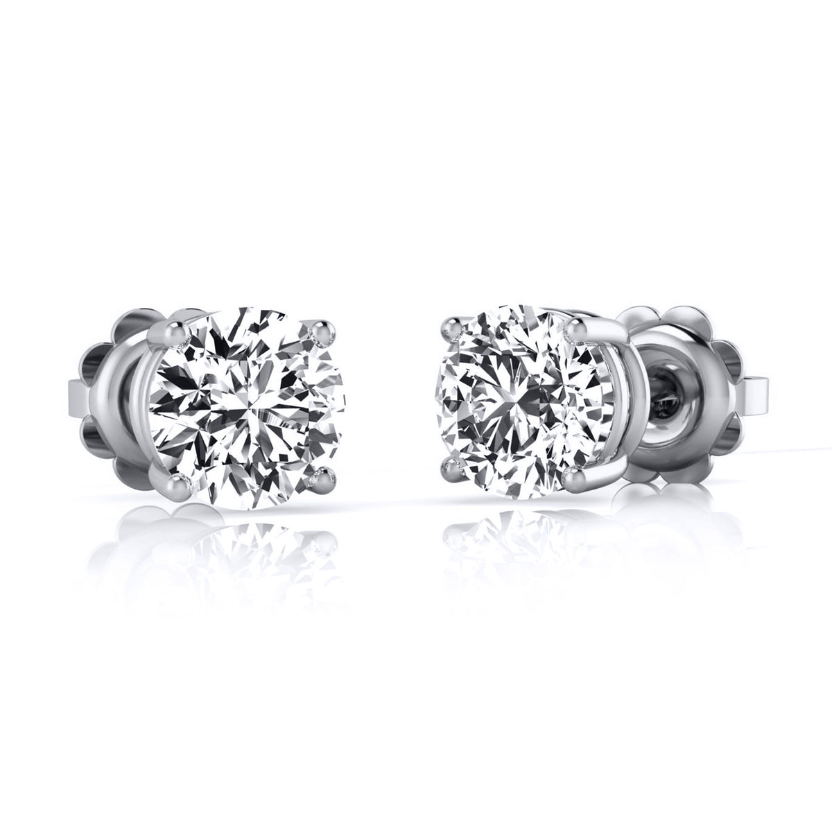 9ct White Gold Illusion Set Earrings