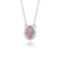 9ct White Gold Greenland Pink Sapphire and Diamond Necklace