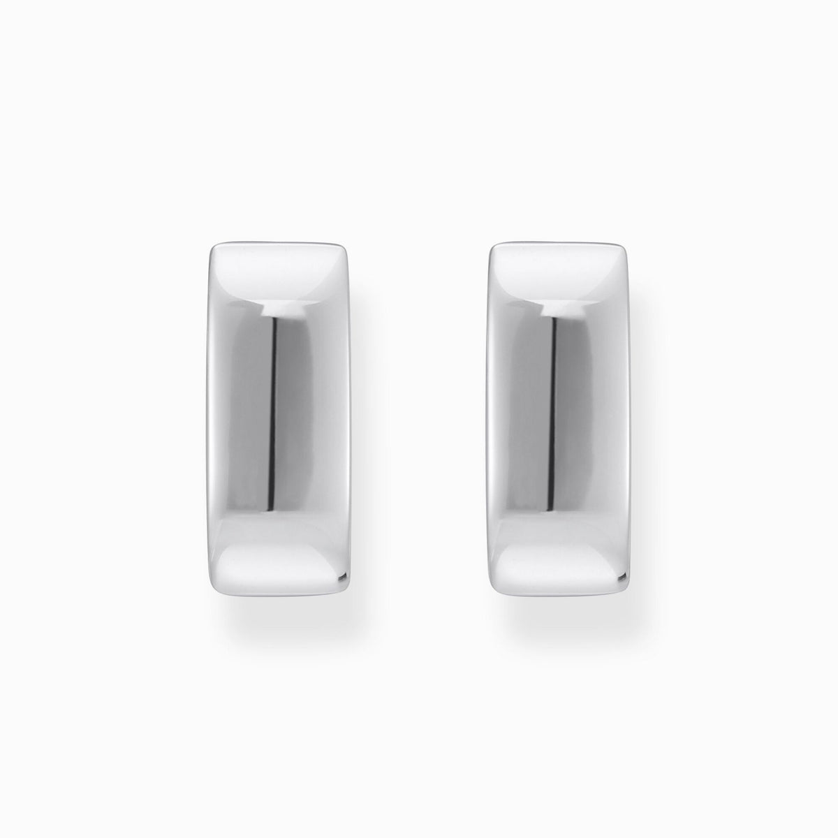 Silver Hoop Earrings in Angular Shape