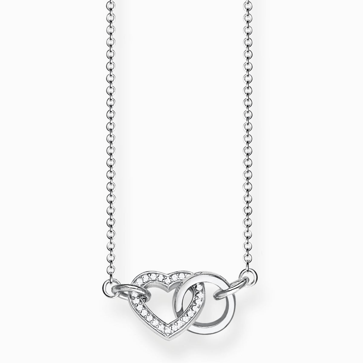 Heart Together Forever Necklace Silver