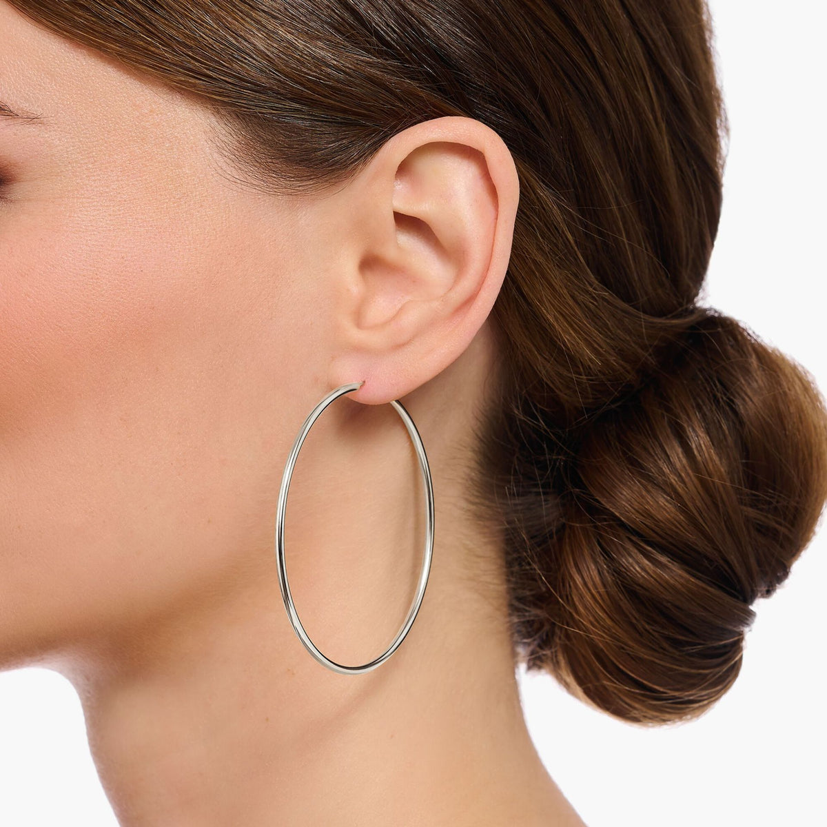 Large Silver Hoop Earrings