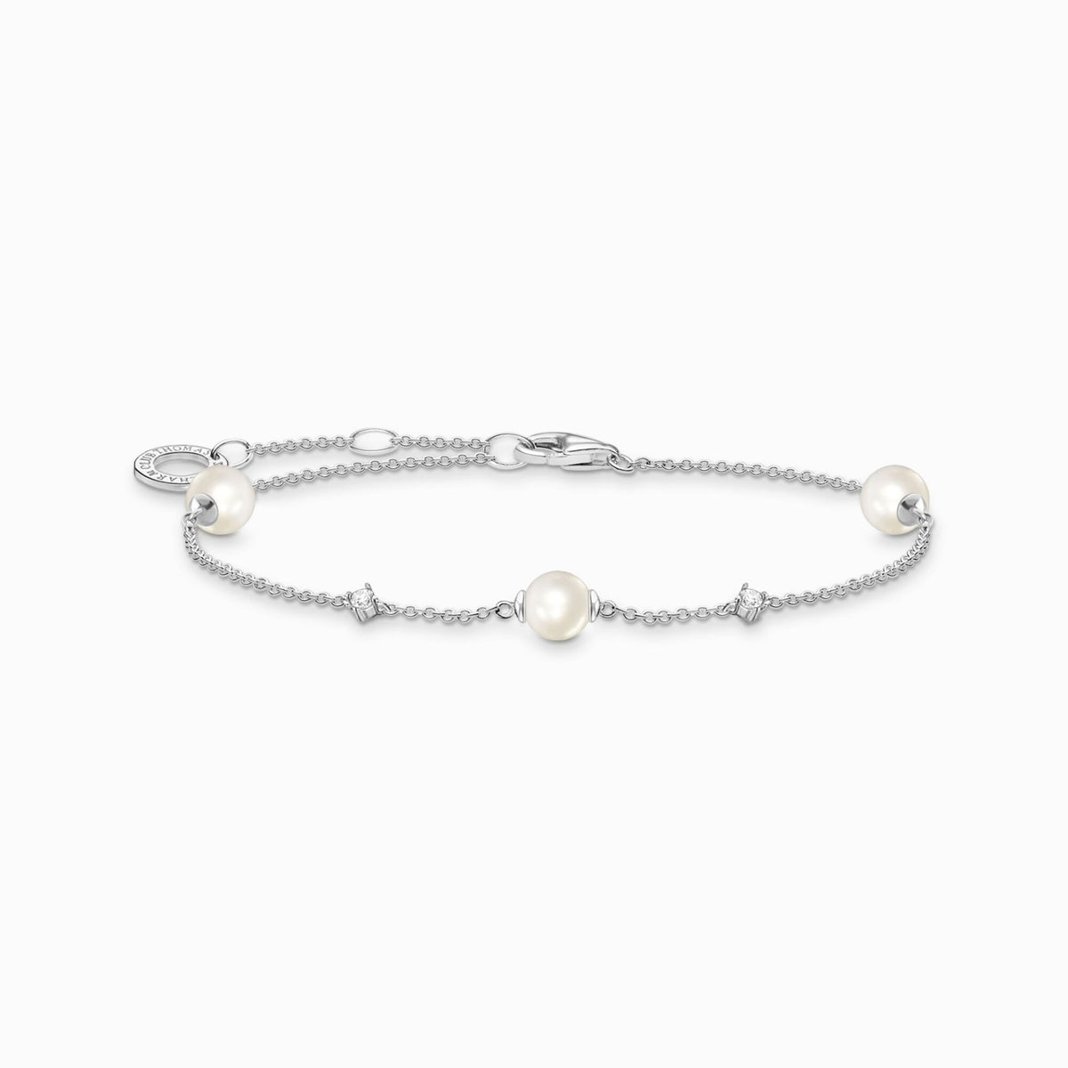 Pearl and White Stone Bracelet 
