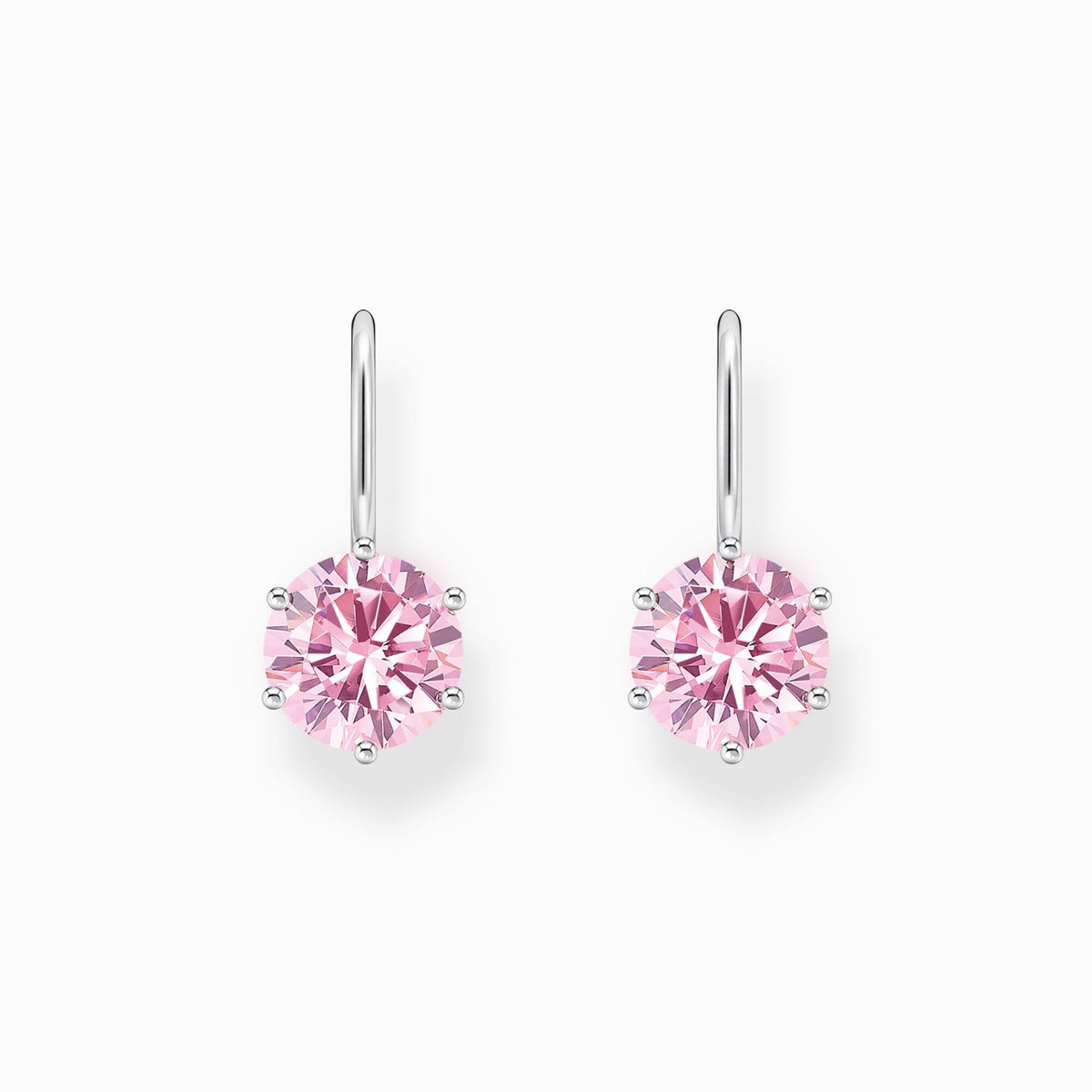Pink Stone Hook Earrings 