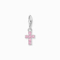 Pink Stone Cross Charm 