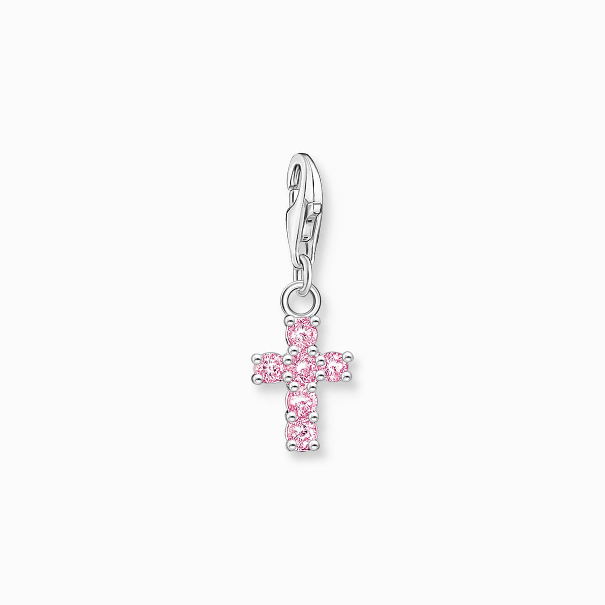 Pink Stone Cross Charm 