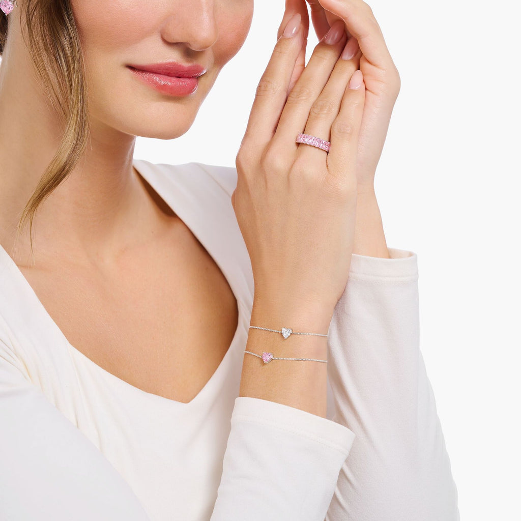 Heart Pink Stone Bracelet 