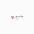 Heart Pink Stone Ear Studs