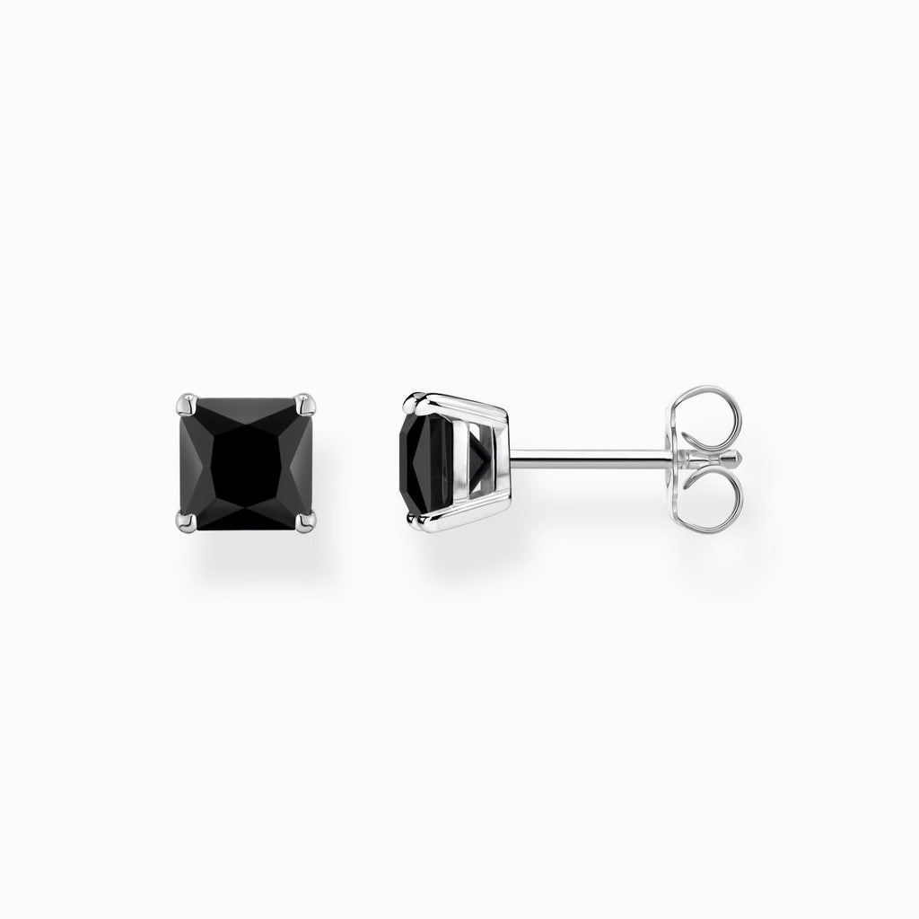 Black Onyx Princess Cut studs 