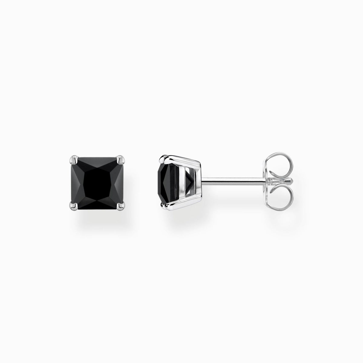 Black Onyx Princess Cut studs 