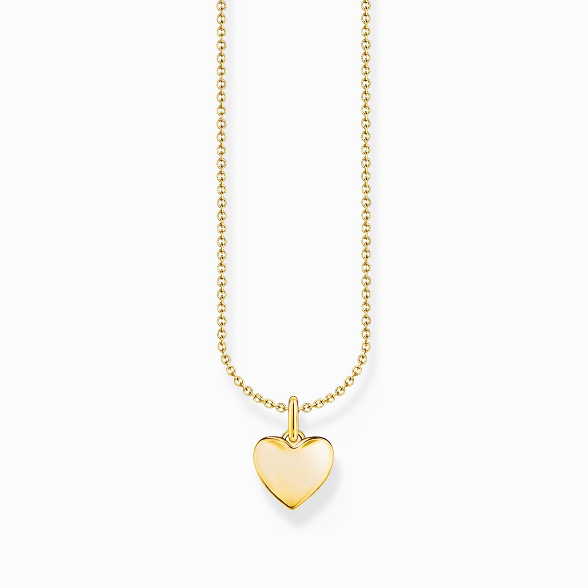 Puffed Heart Gold Necklace 