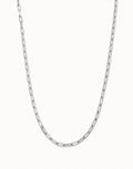 Cadena Long Paper Clip Style Silver Chain