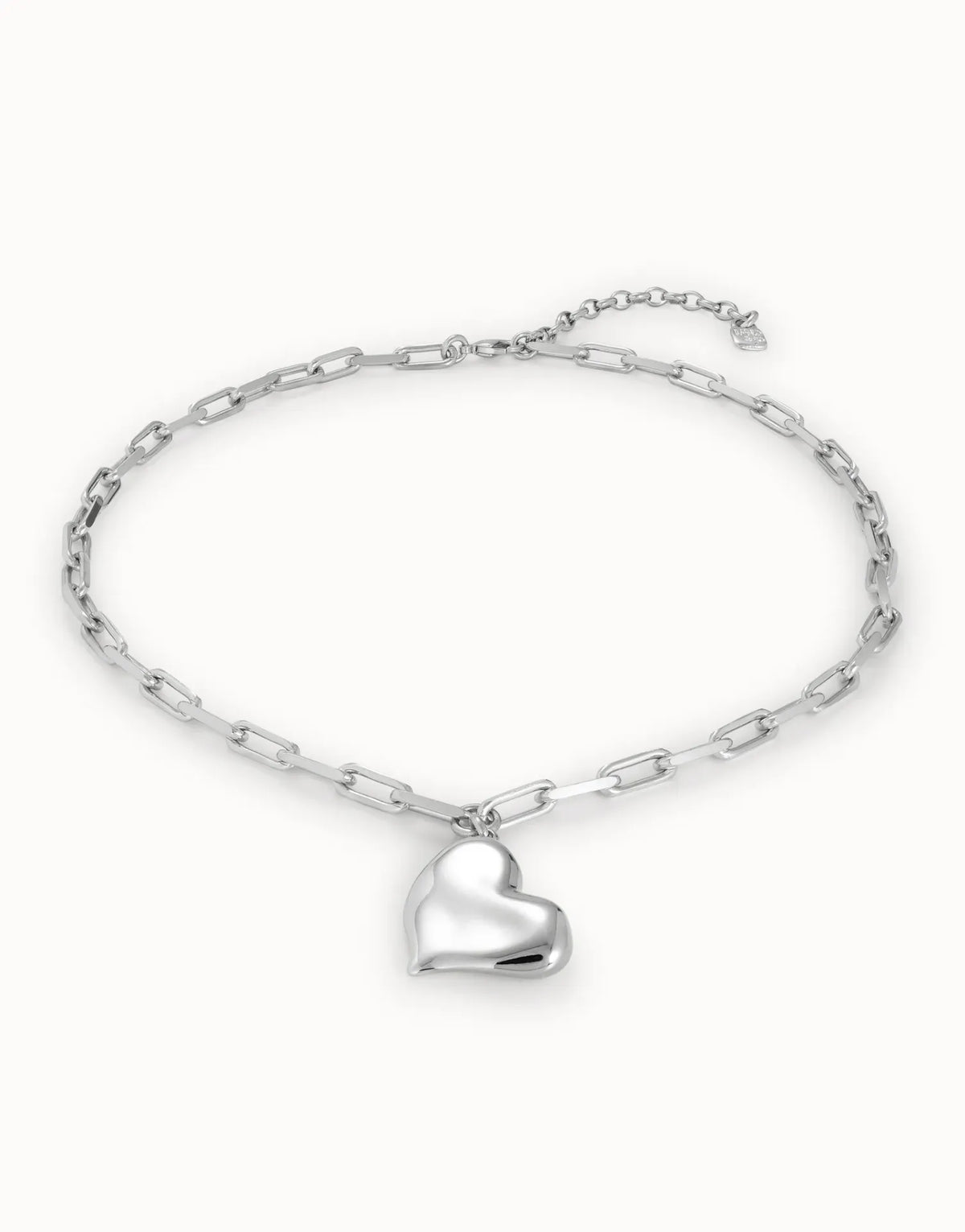 Heartbeat Silver Paper Chain Necklace