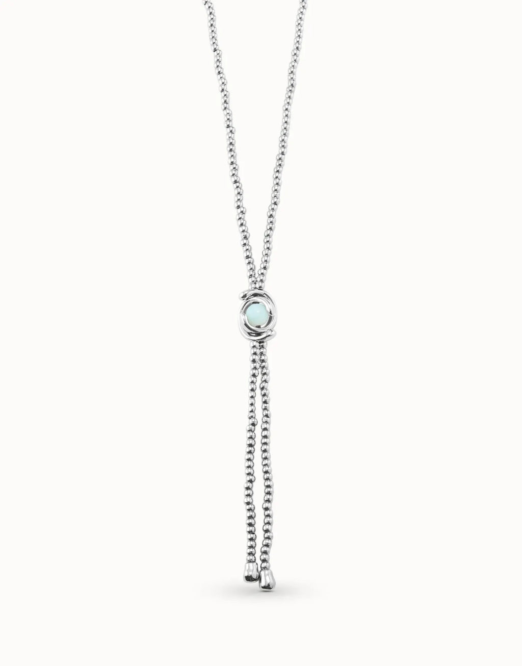 Blue Little Moon Silver Necklace