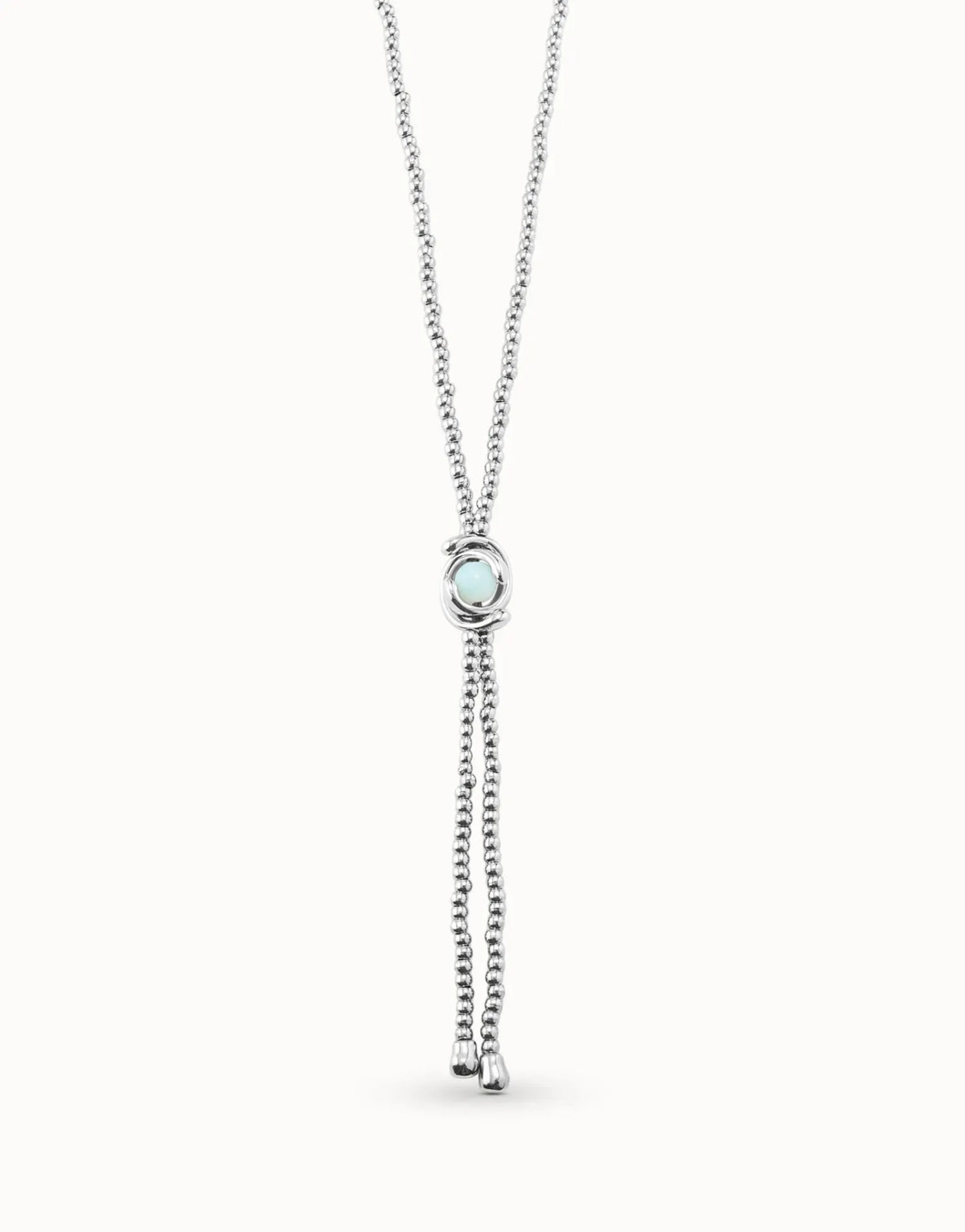Blue Little Moon Silver Necklace