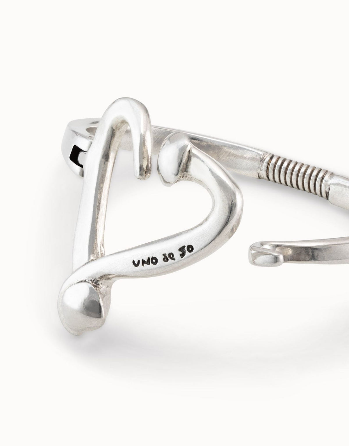 One Love Nailed Heart Silver Bangle