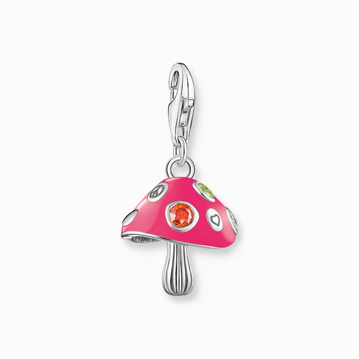 Colourful Mushroom Silver Charm 
