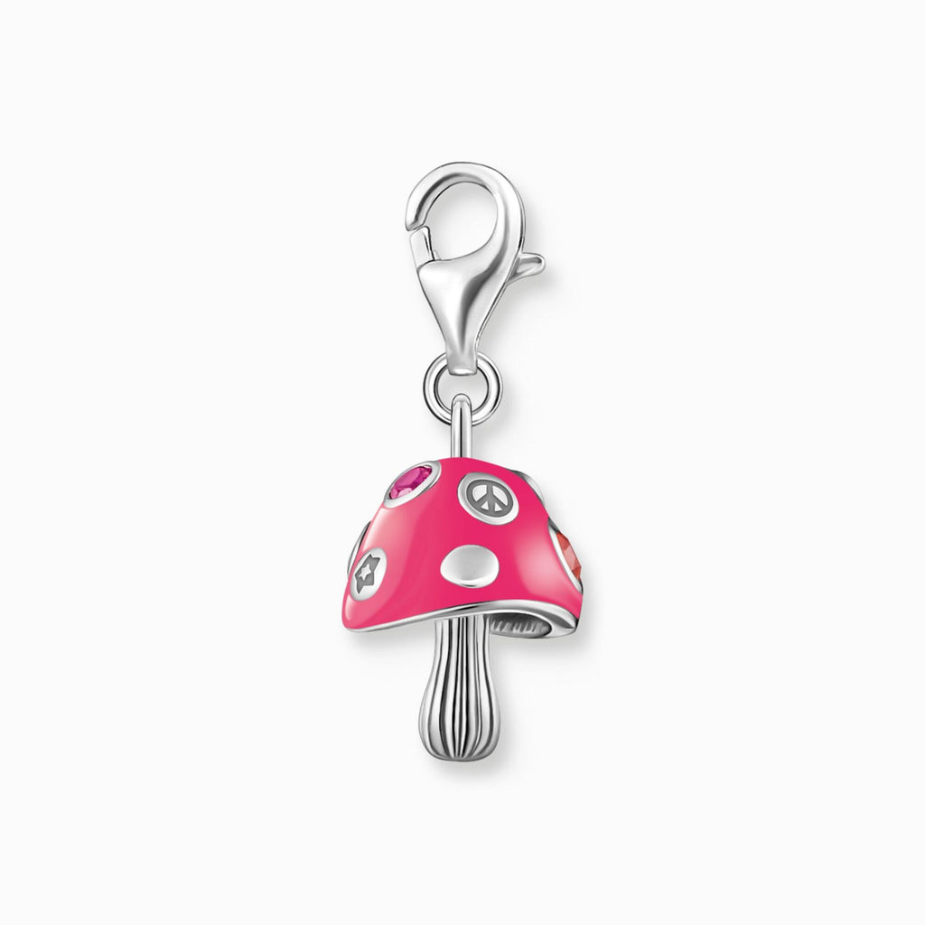 Colourful Mushroom Silver Charm 