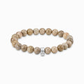 Silver Charm Bracelet with Daisy Jasper Beads