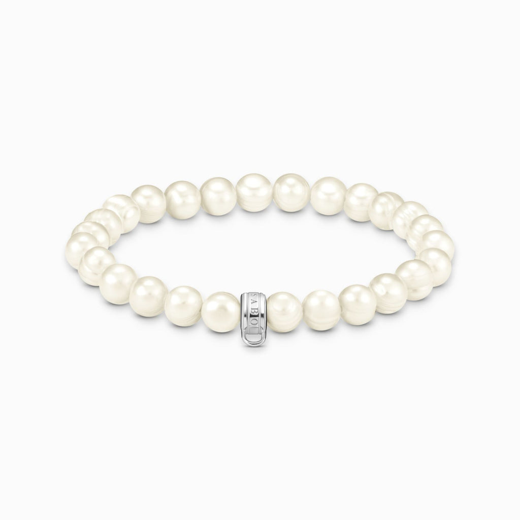 Freshwater Pearl and Silver Charm Bracelet 