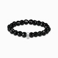 Obsidian Beaded Charm Bracelet