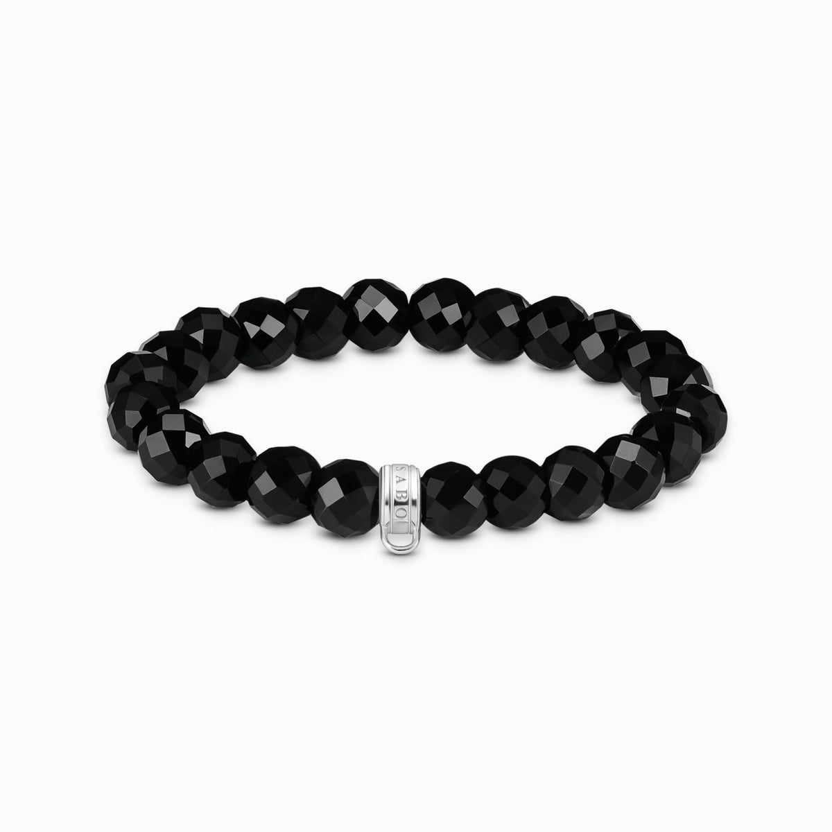 Obsidian Beaded Charm Bracelet