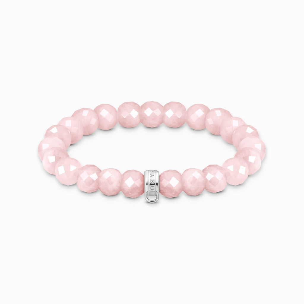 Rose Quartz Beaded Charm Bracelet 