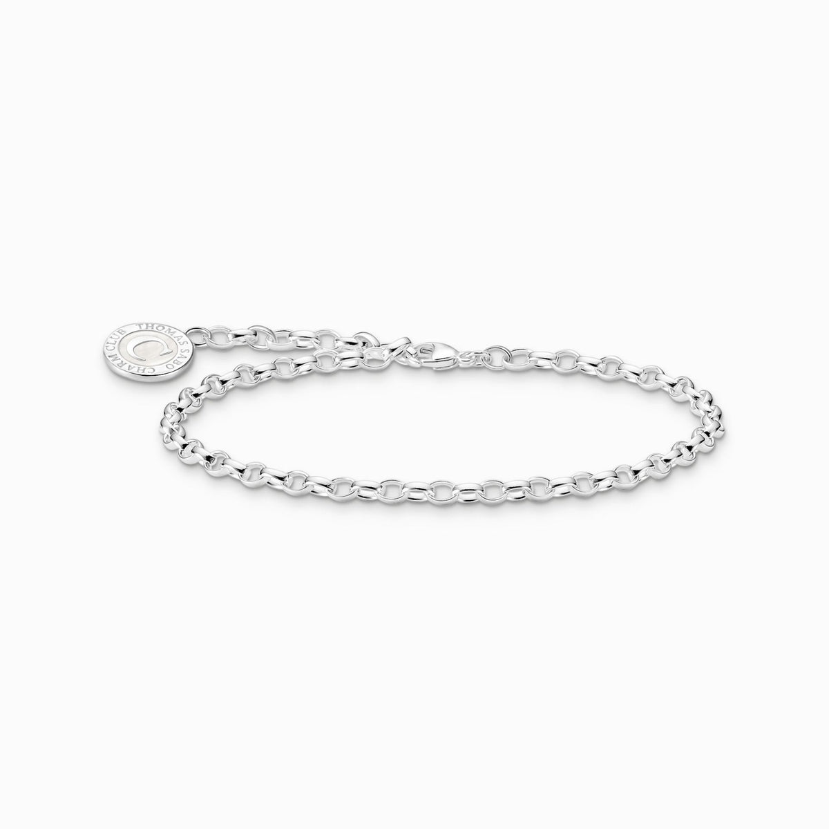 Charm Silver Bracelet with White Coin 