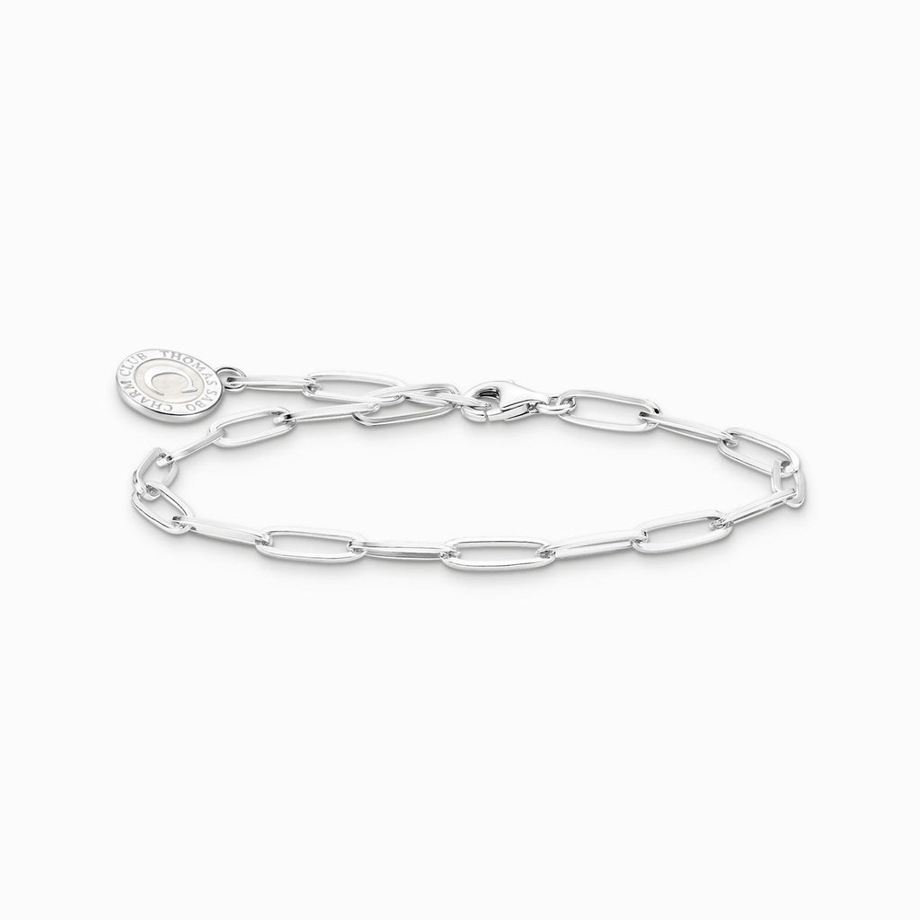 Charm Silver Bracelet with White Coin